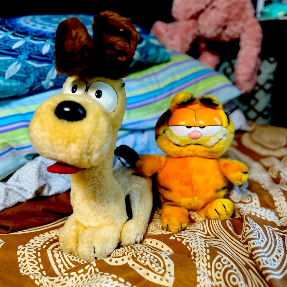Vintage Garfield and Odie original tags and all bought in 1981 to 1983